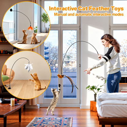 Juguete para gatos con pájaro interactivo